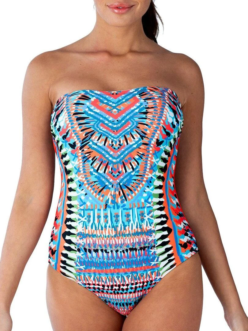 Maillot de bain gainant 1 pièce bustier Sevilla Bleu