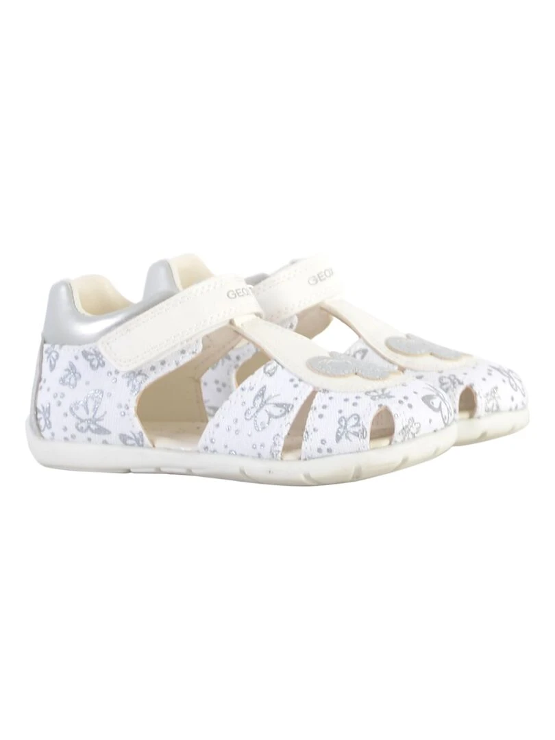Sandale à Scratch Plate Geox Enfant Elthan   Blanc