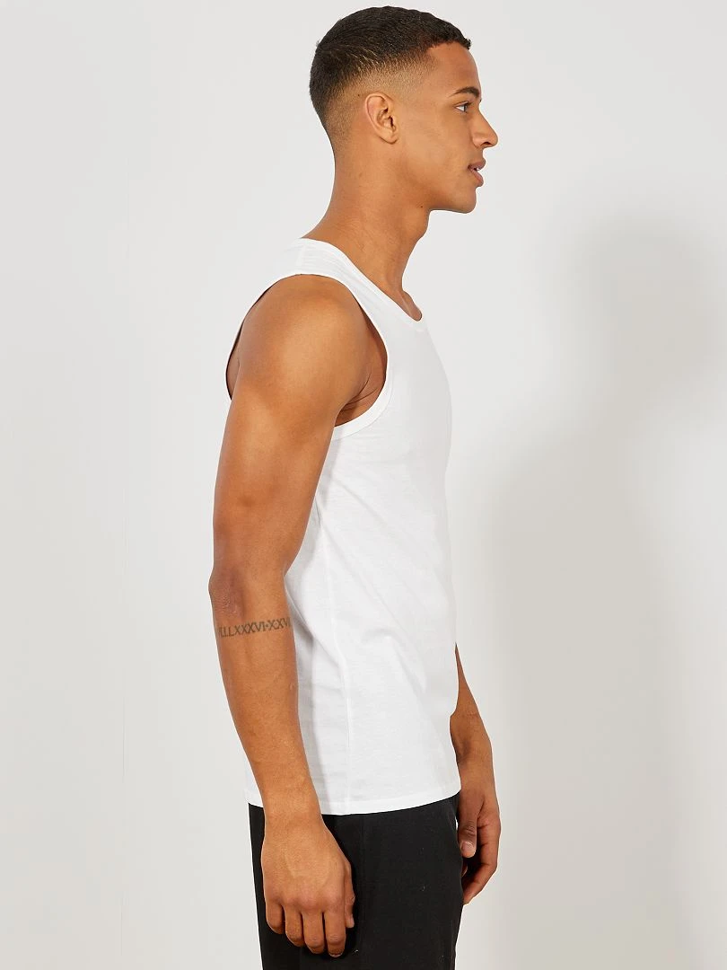 Débardeur nuit en jersey uni   blanc