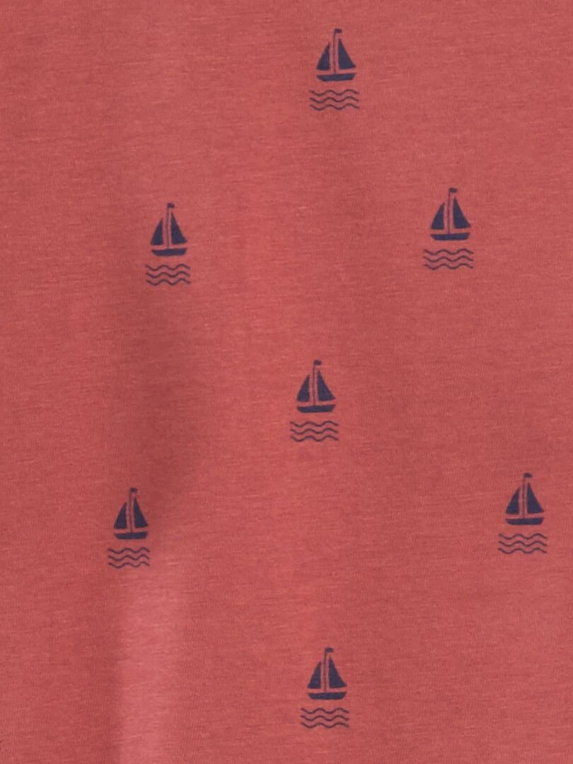 T shirt loose imprimé Marron