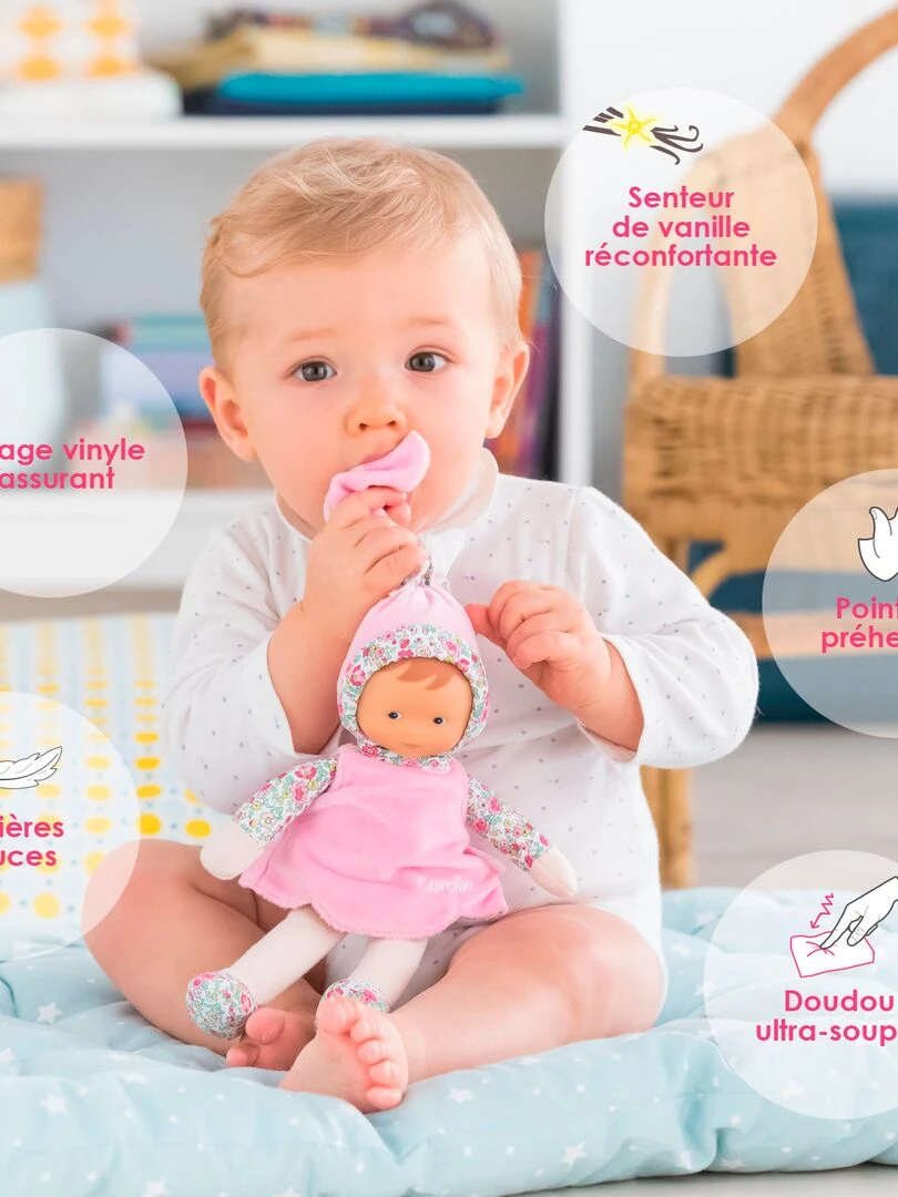 Doudou Miss Rose Jardin en Fleurs Rose