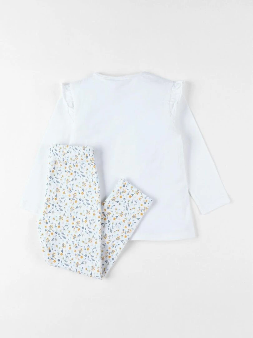 Pyjama 2 pièces licorne en jersey Noukie's Blanc