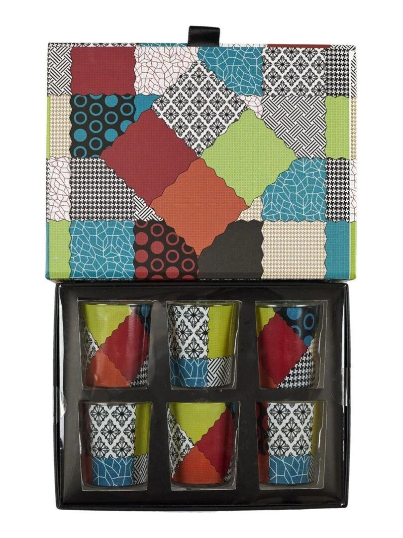 Coffret cadeau 6 bougies parfumées Patchwork Multicolore