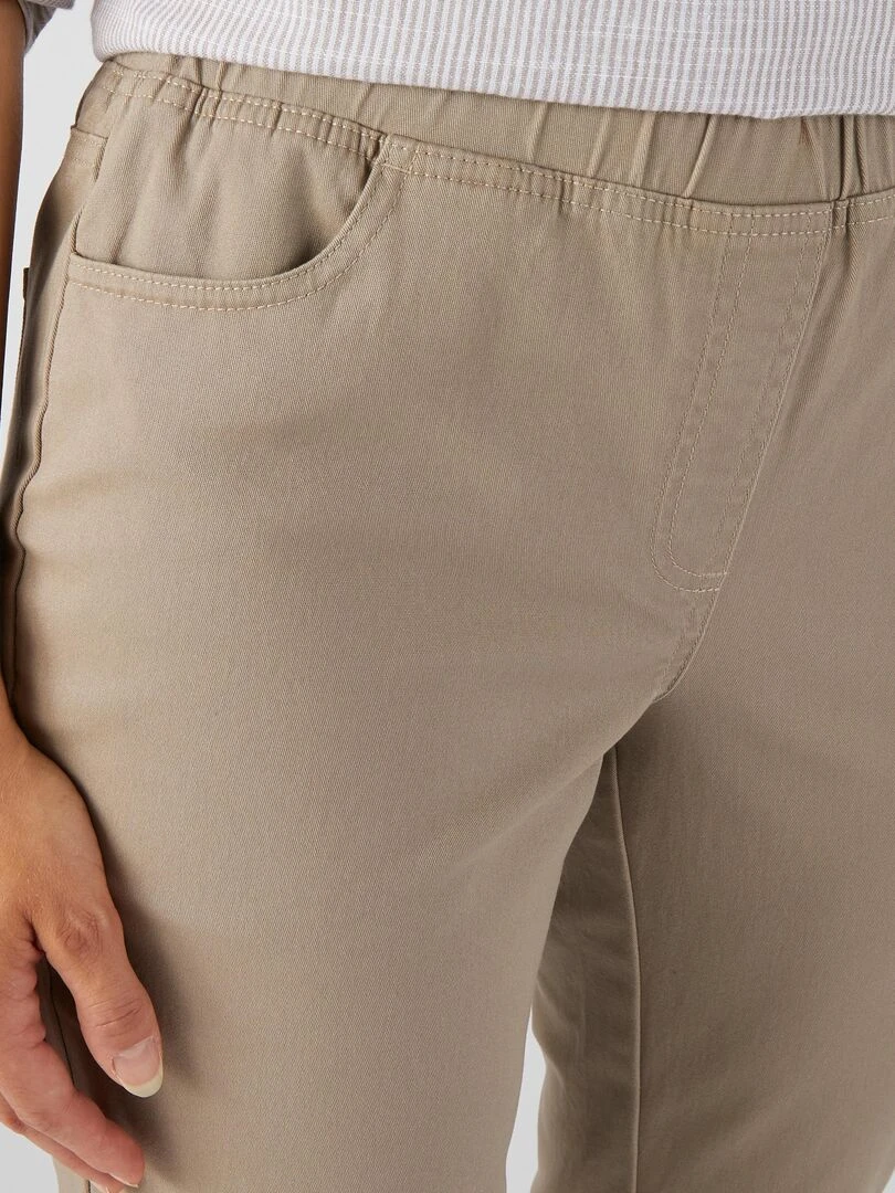 Pantalon gabardine extensible   Damart   Marron