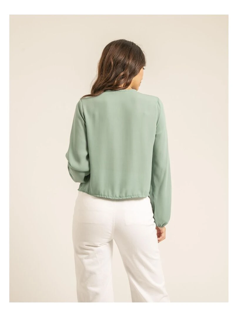 Chemise avec volant ODILE Vert pistache