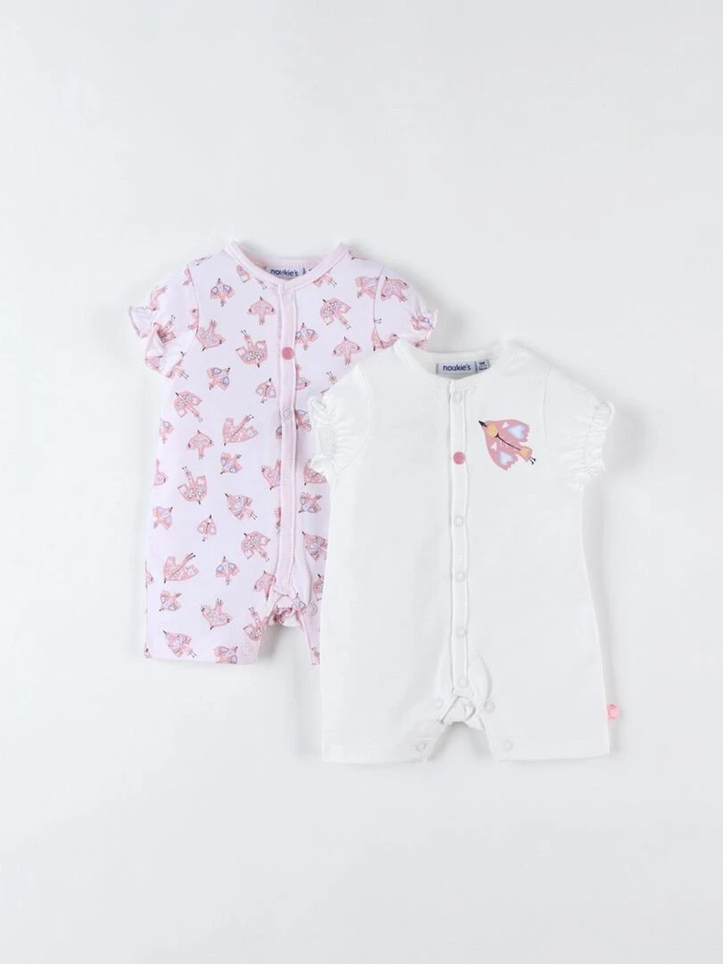 Set de 2 combishorts en jersey clair/écru Noukie's Rose