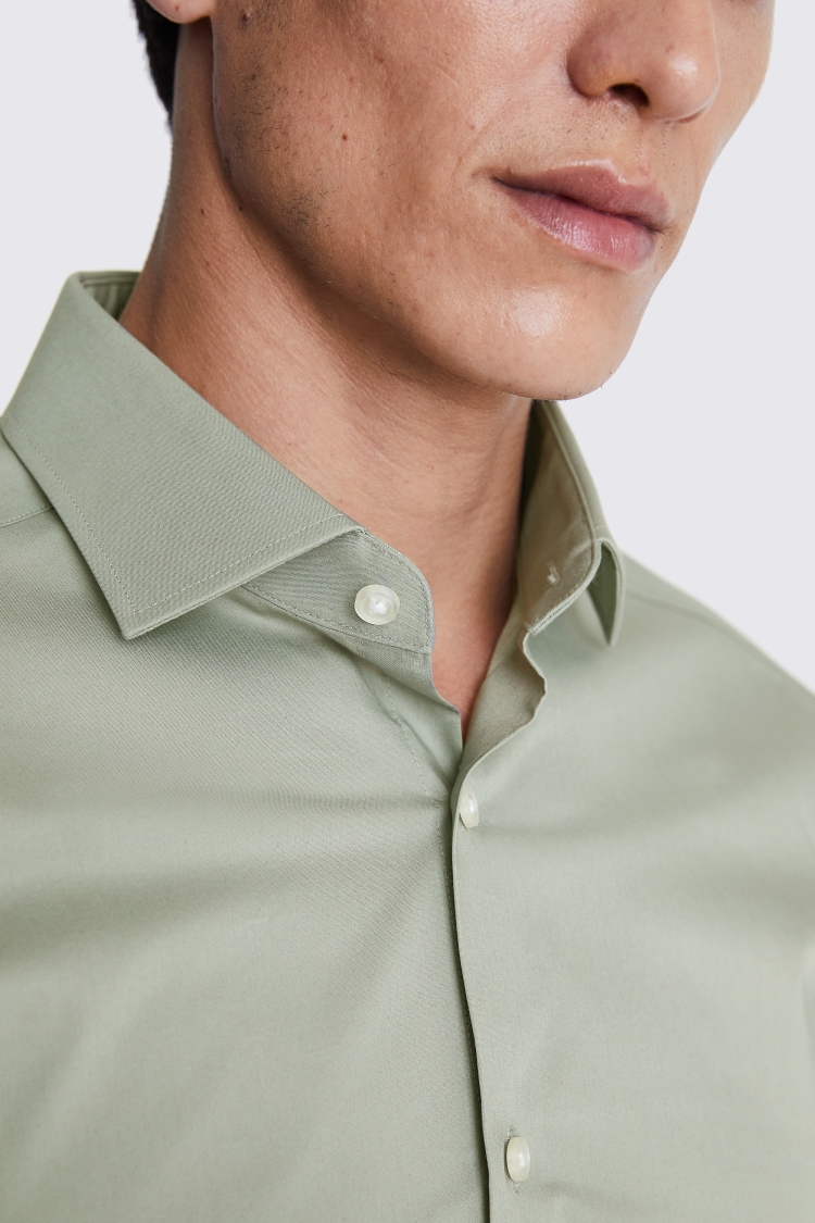 Slim Fit Sage Green Stretch Shirt Buy Online at Moss