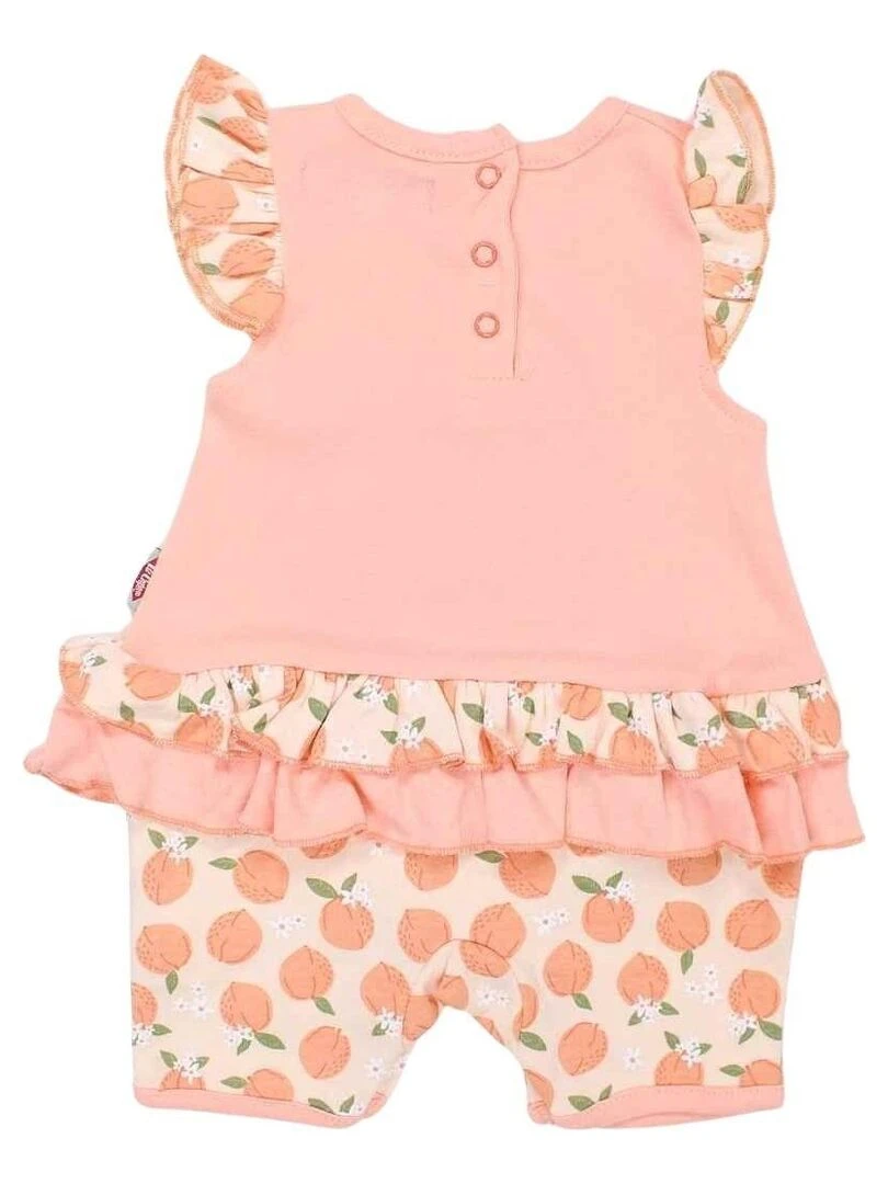 Lee Cooper Combishort bébé fille imprimé logo en coton Orange clair
