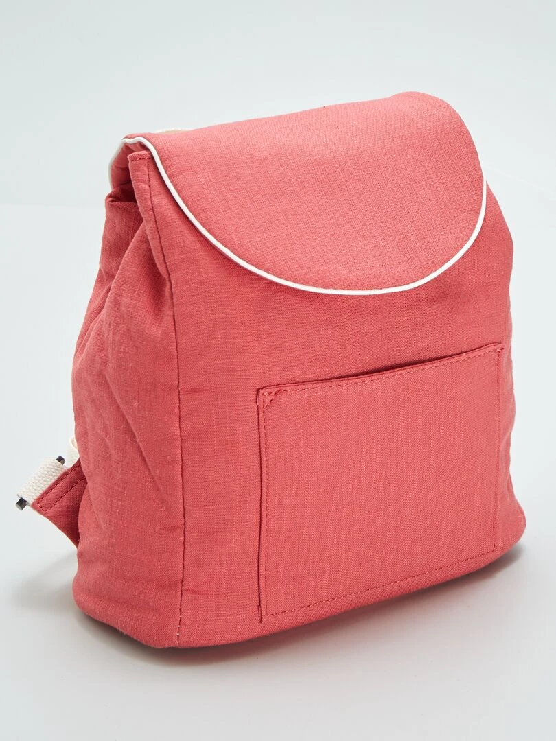 Sac à dos en lin mélangé Rouge