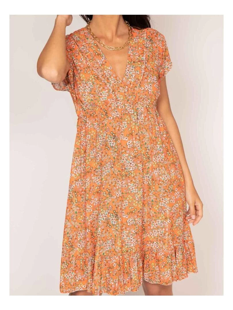Robe courte motifs IJONA   Orange