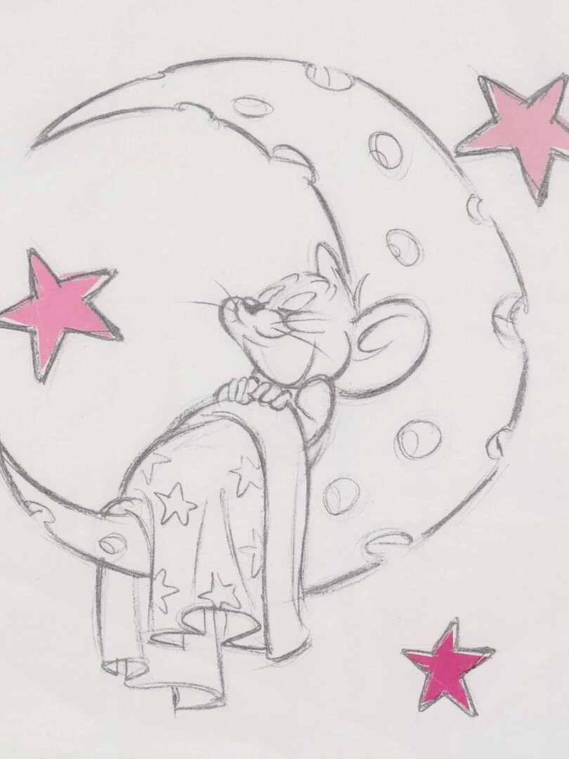 Housse de couette Tom and Jerry dodo 140x200 cm   100% Coton   Blanc