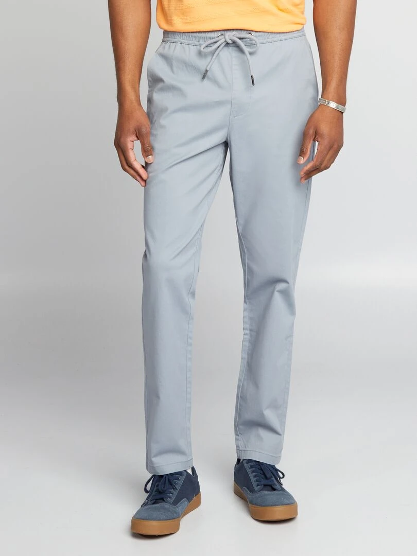 Pantalon chino à ceinture élastiquée Bleu gris