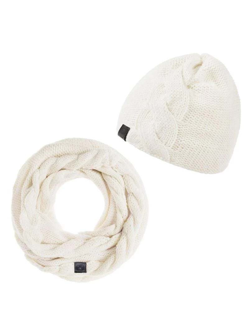 Ensemble Snood Bonnet Moyna Made in UE Blanc