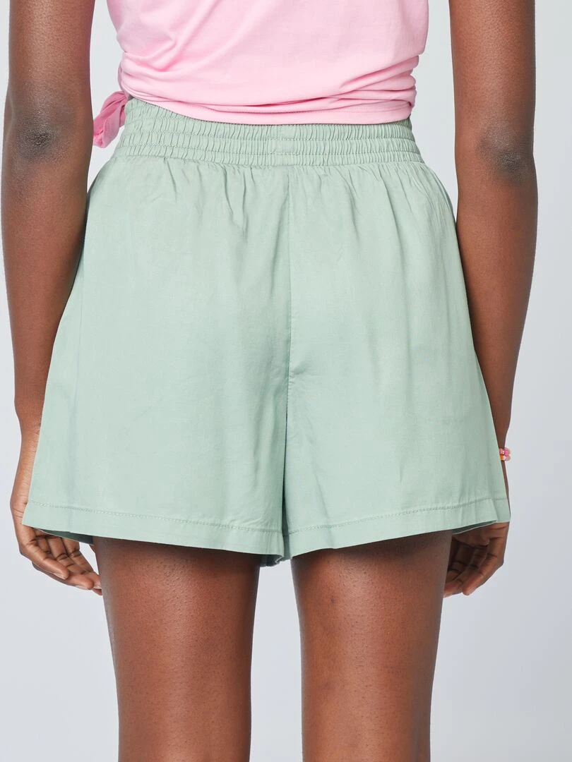 Short fluide à taille élastiquée   Vert