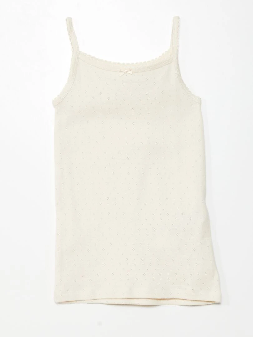 Lot de 3 débardeurs en maille pointelle   Beige