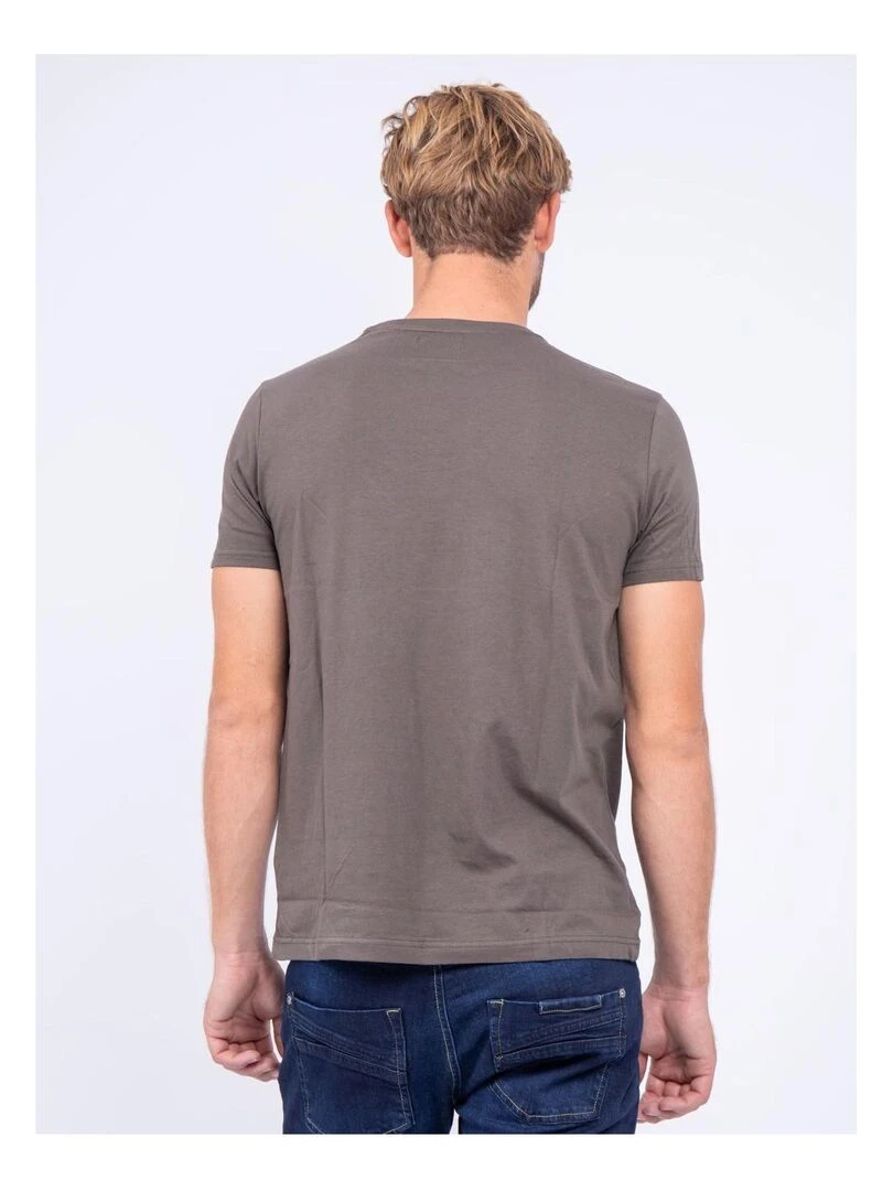 T shirt col rond pur coton JAMULO Kaki
