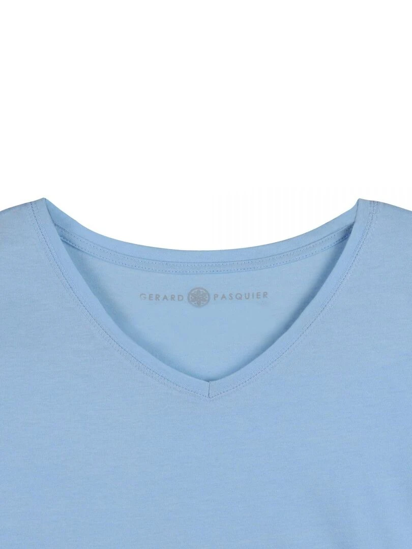 T shirt col v MADDY   Gérard Pasquier   Bleu ciel