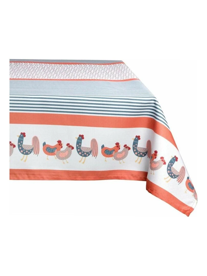 Nappe rectangulaire 150x250 cm Poule ou Coq Orange