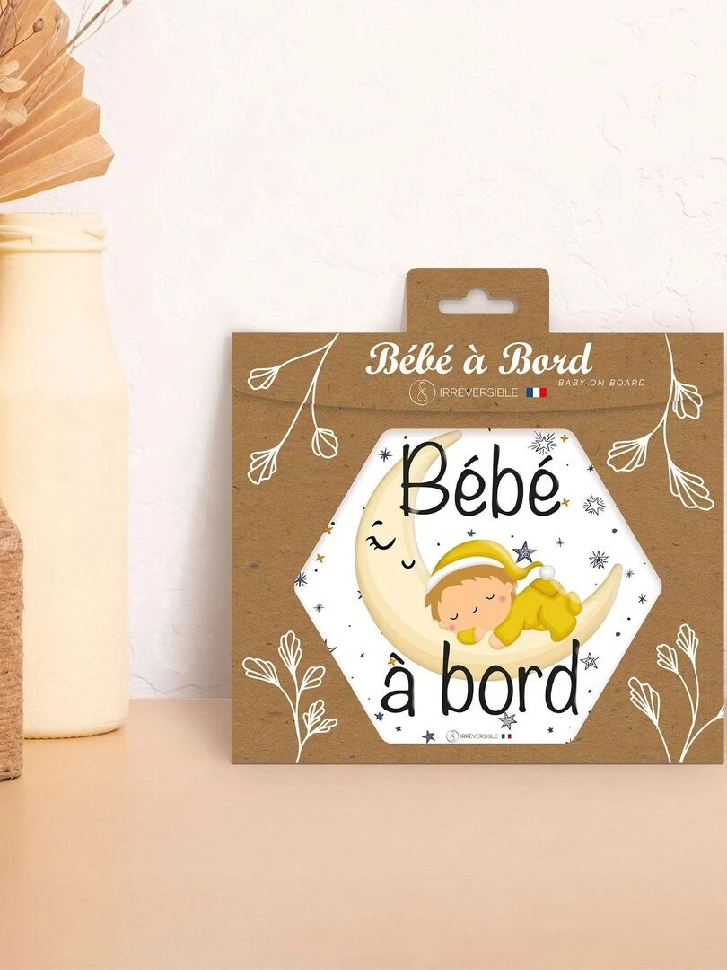 Adhésif / Autocollant bébé à bord   Clair de lune   Jaune