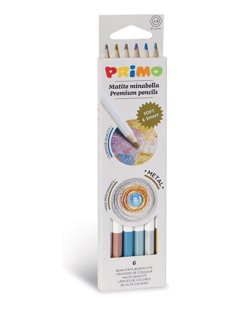 6 crayons de couleur métalliques Minabella   N/A