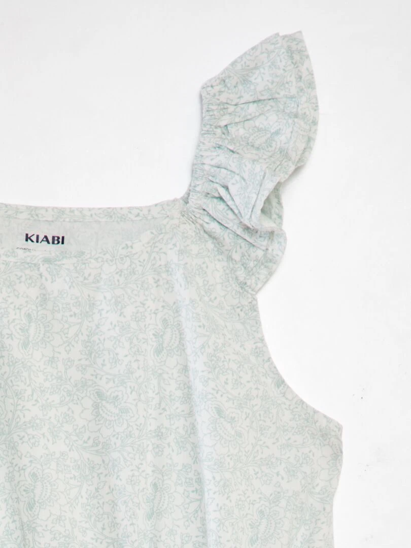 Robe légère évasée Vert/blanc