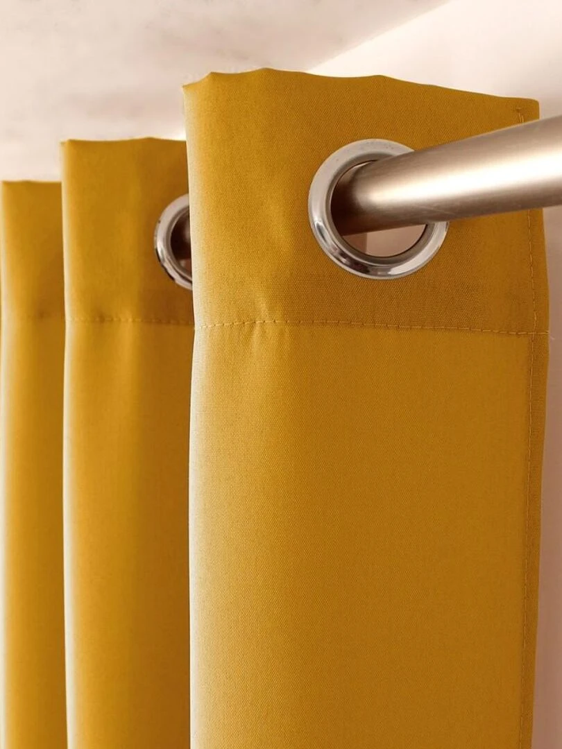 Rideau à œillets 140x240 Zoé moutarde   Moutarde