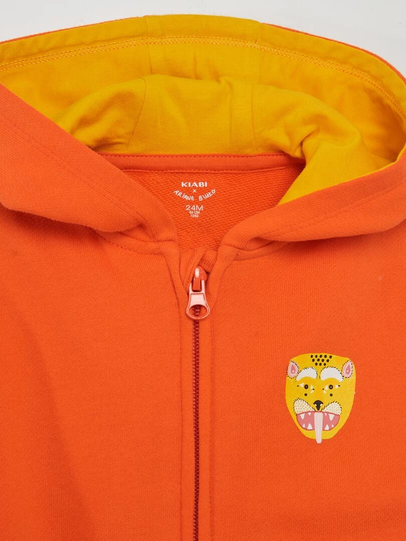 Sweat à capuche zippé x Arianne Butto   Orange