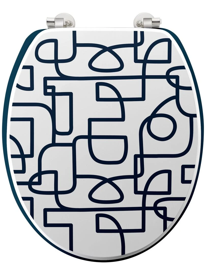 Abattant WC 37.5 x 46 cm Labyrinthe Bleu
