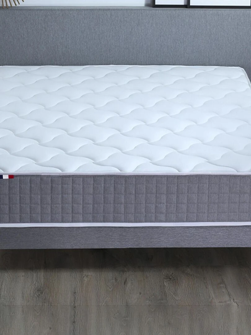 Matelas Ressorts 7 zones MAX H30 Fabriqué en France   Blanc Gris