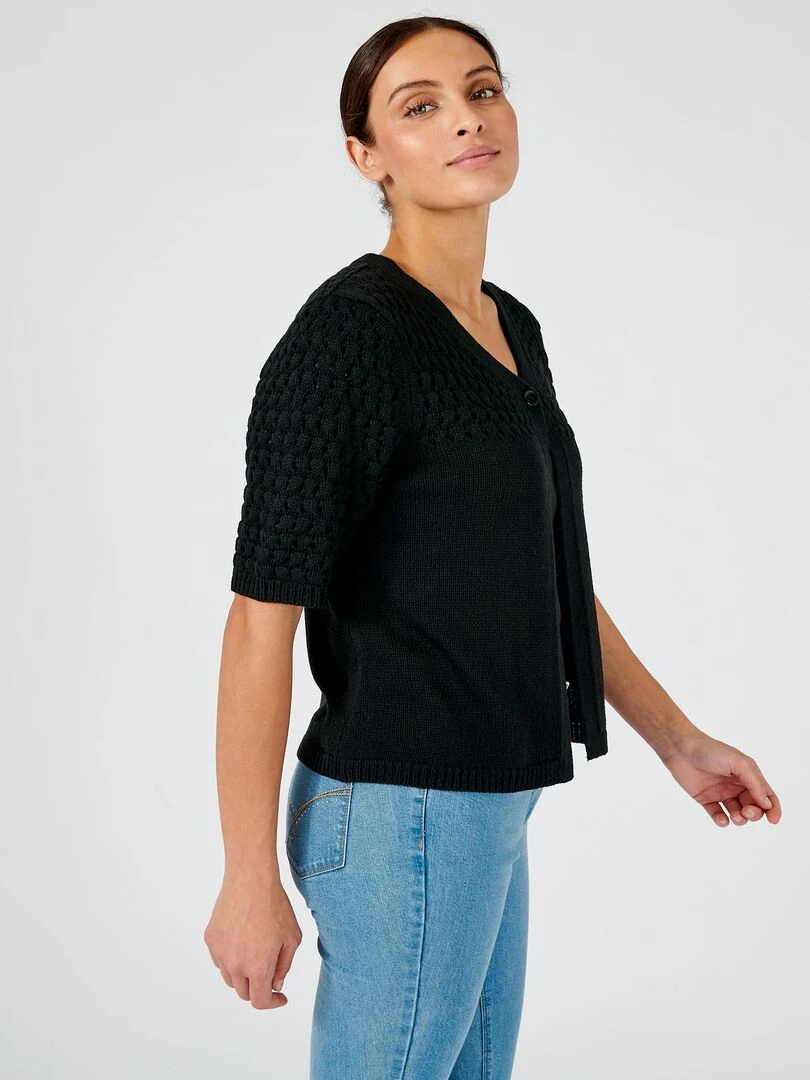 Boléro maille fantaisie   Damart   Noir
