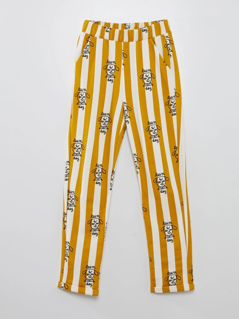 Pantalon en molleton X Little Bad Wolf   Blanc/jaune