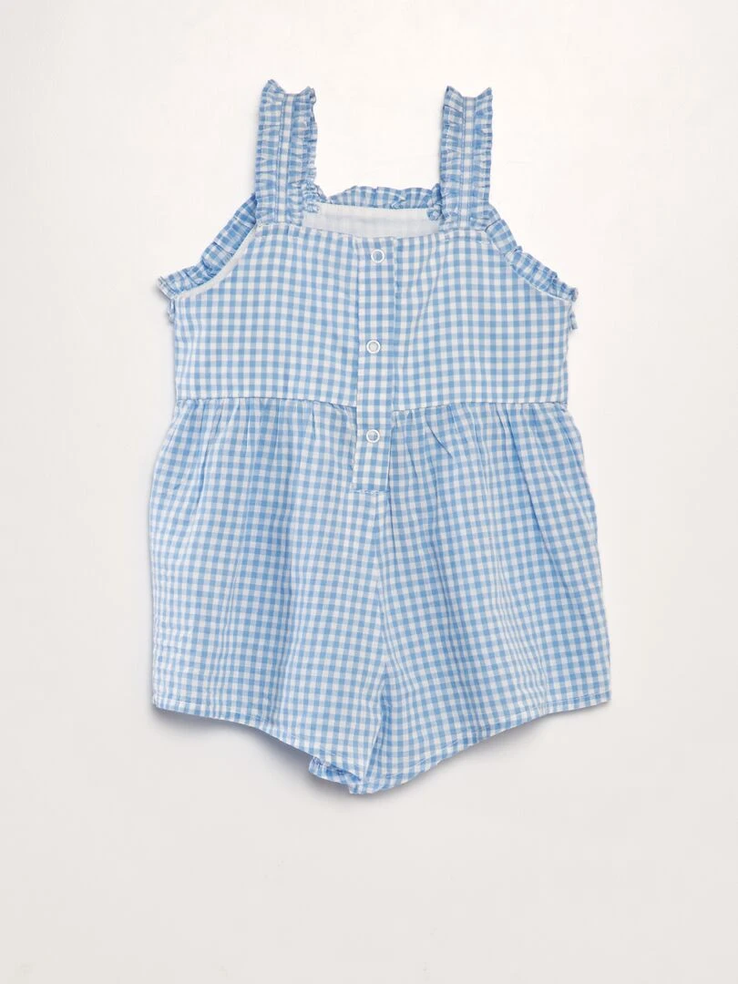 Combinaison vichy en voile de coton Bleu