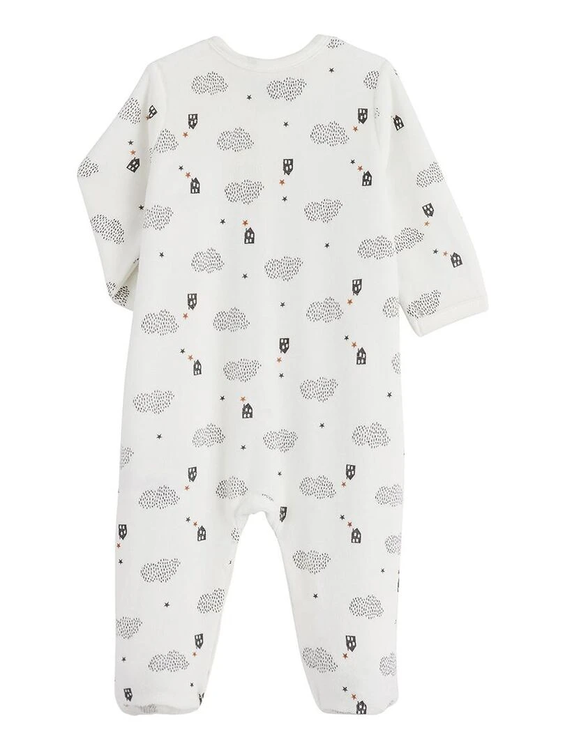 Pyjama bébé en velours Joy Ecru