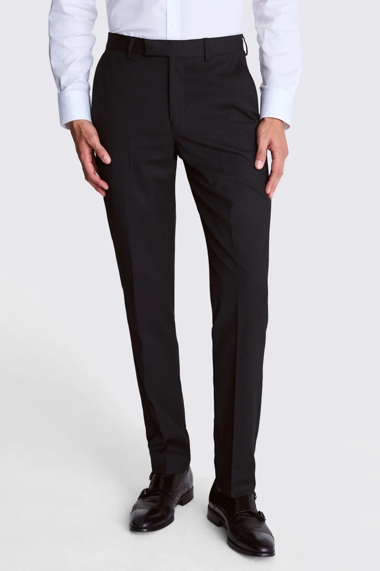Regular Fit Blue Birdseye Trousers   Buy Online at Moss