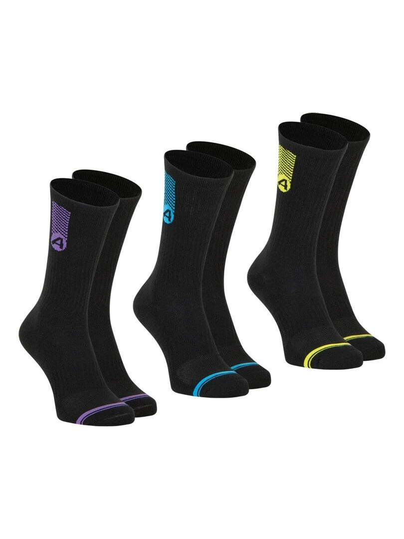 Lot de 3 paires de chaussettes mi hautes homme Training Dry Noir