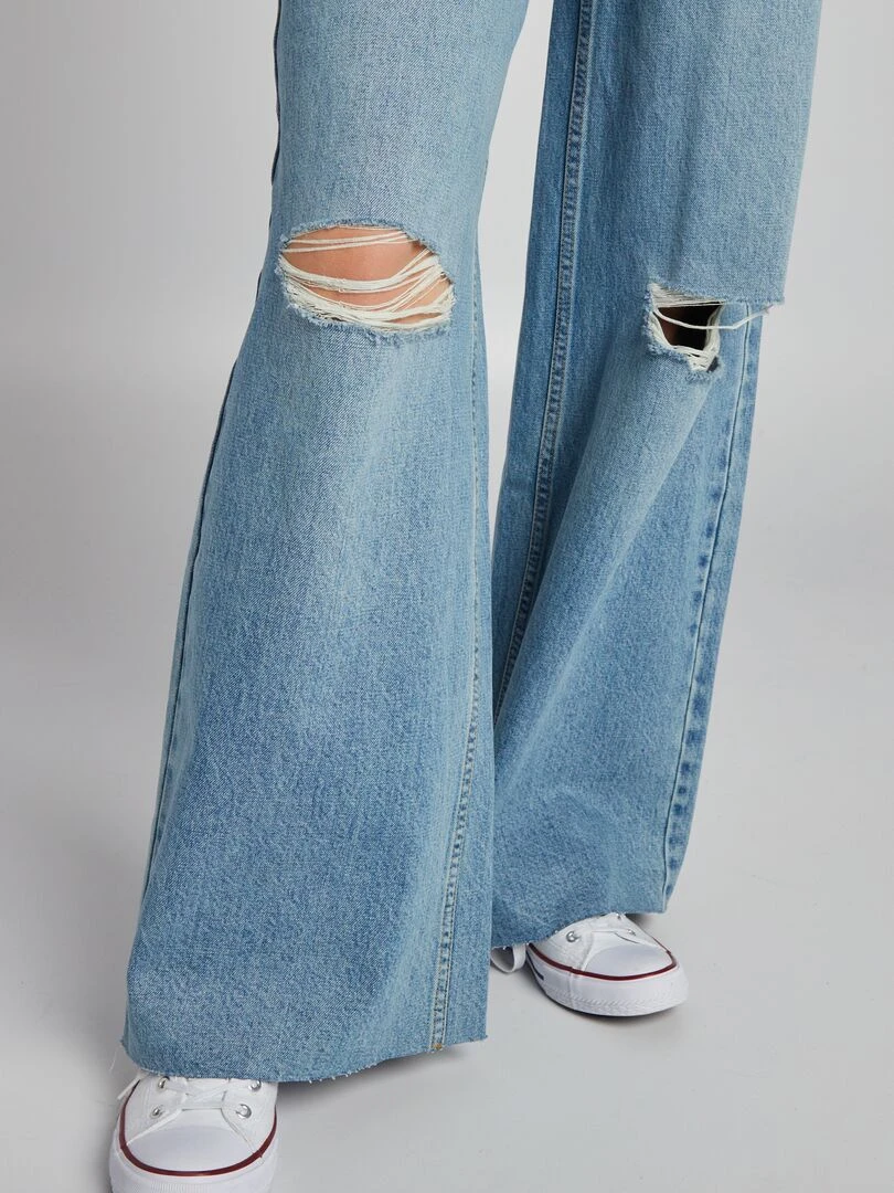 Pantalon Denim Wide Leg   Double stone