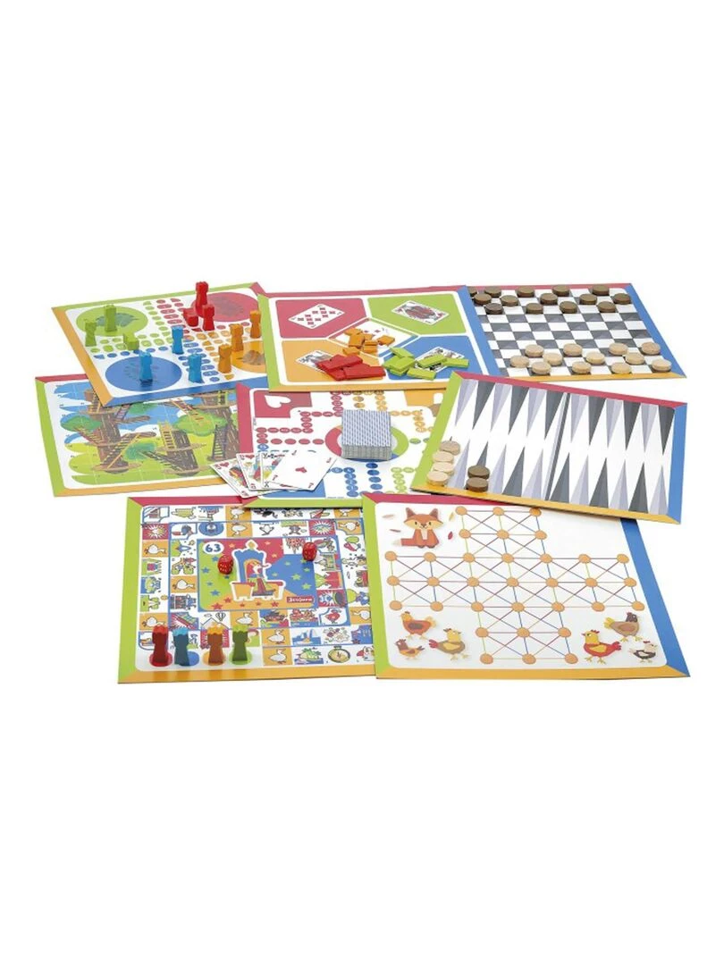 Coffret Multijeux De Societe Pions En Bois N/A