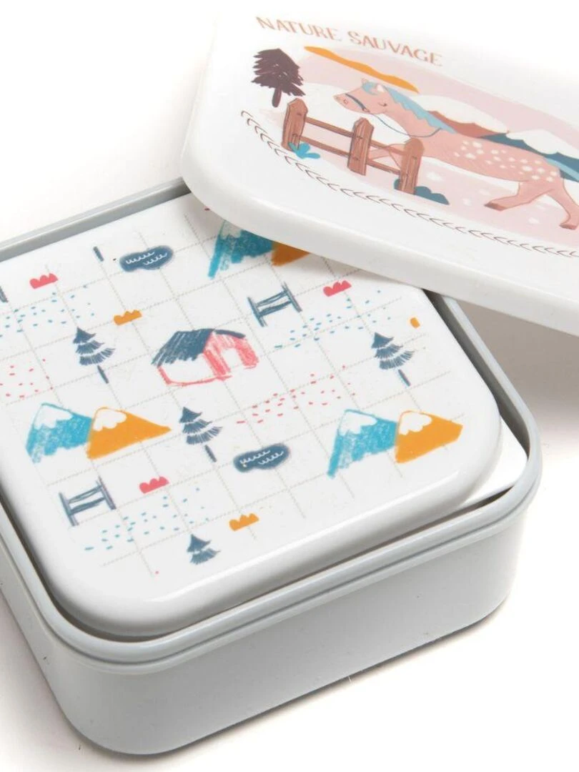 Lot de 3 boîtes à goûter Marceau Bleu