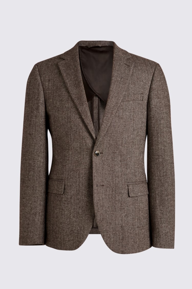Slim Fit Brown Tweed Jacket   Buy Online at Moss