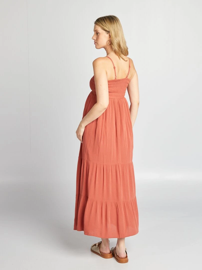 Robe grossesse à coupe longue   Orange