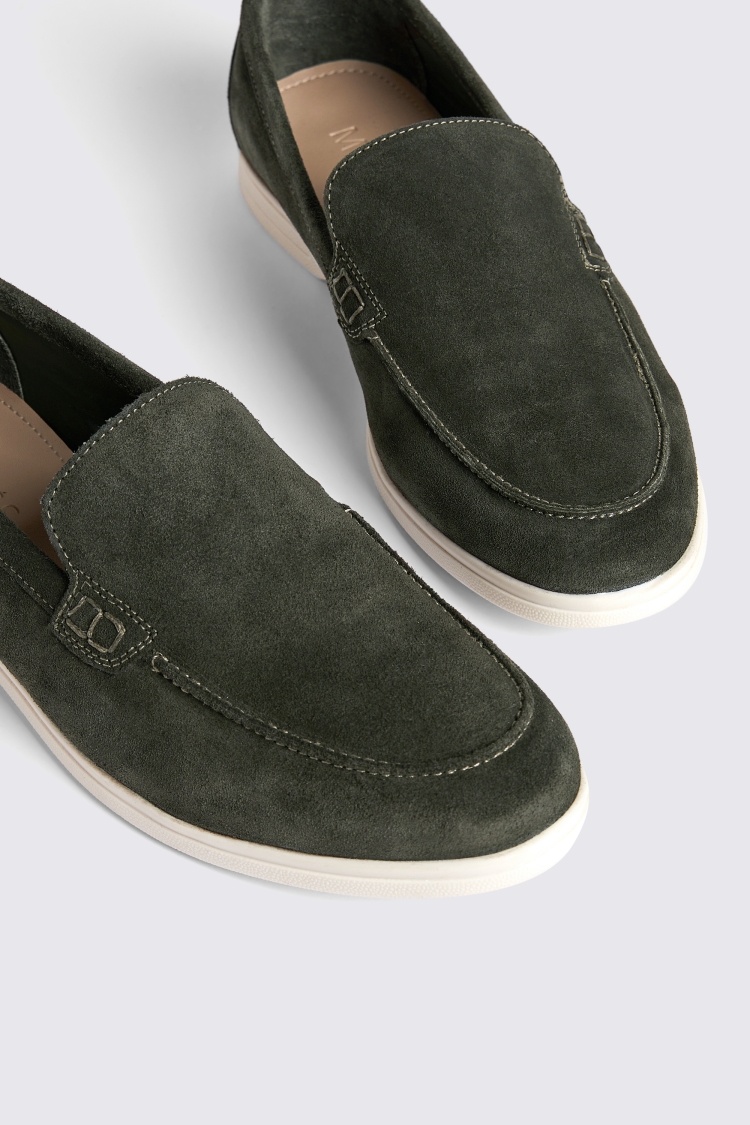 Lewisham Khaki Suede Casual Loafers   Buy Online at Moss