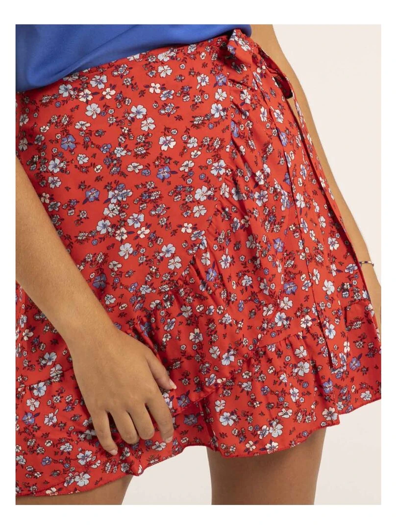 Jupe courte motifs XERES   Rouge