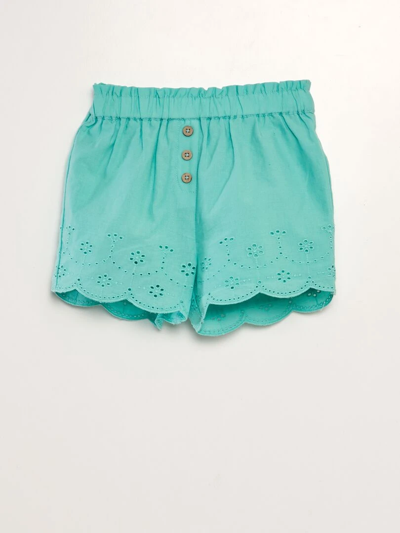 Short en voile coton Bleu