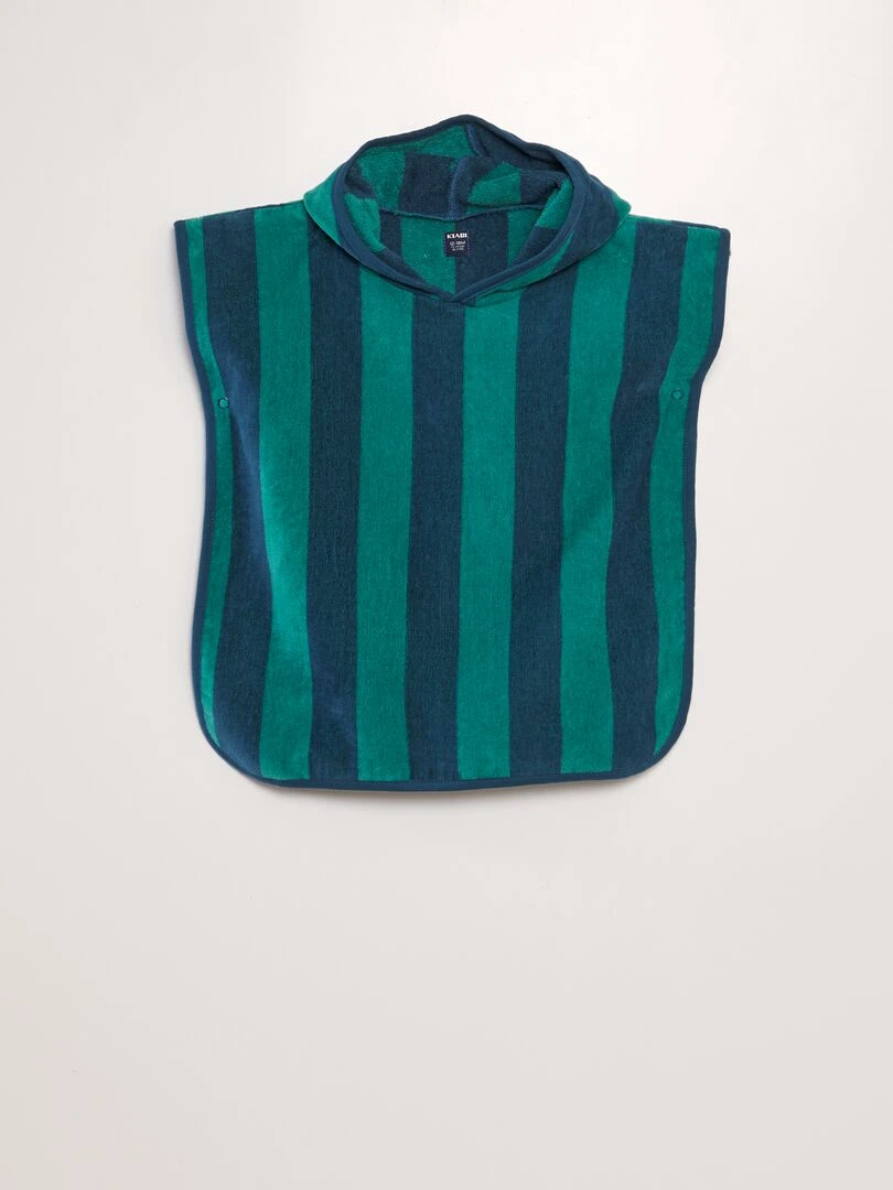 Cape de bain rayée bicolore Vert