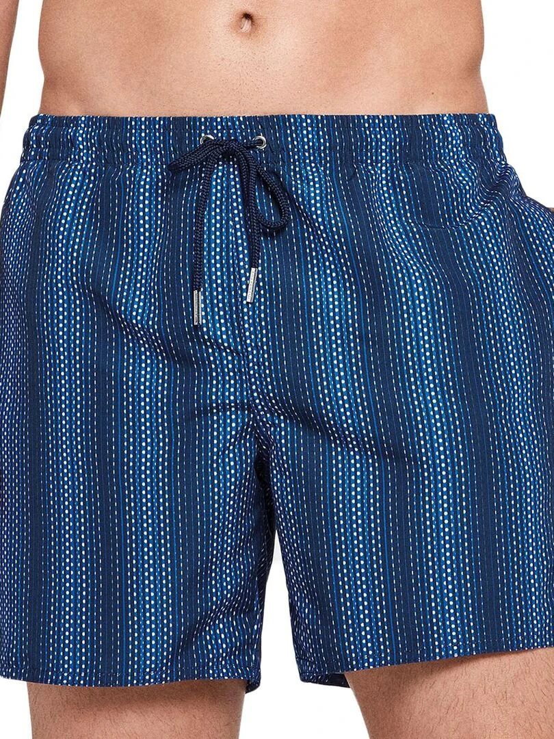 Maillot de bain short à rayures séchage rapide Lamo Bleu