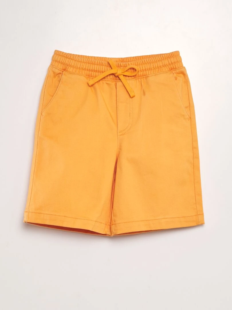 Bermuda à taille élastiquée Orange