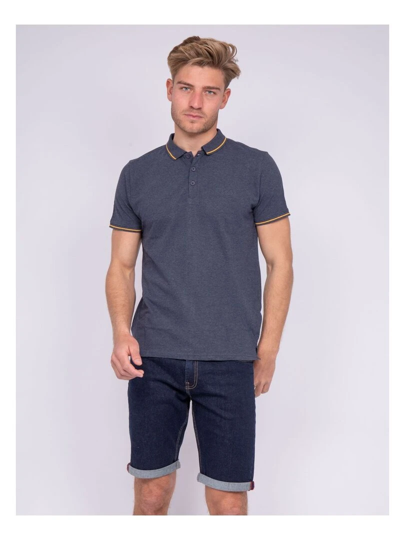 Polo pur coton POPULAR Bleu gris