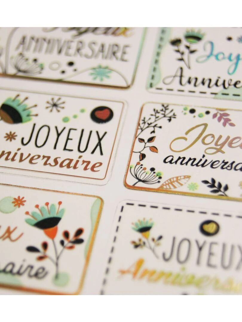 Autocollants Etiquettes anniversaire 1 8 cm N/A