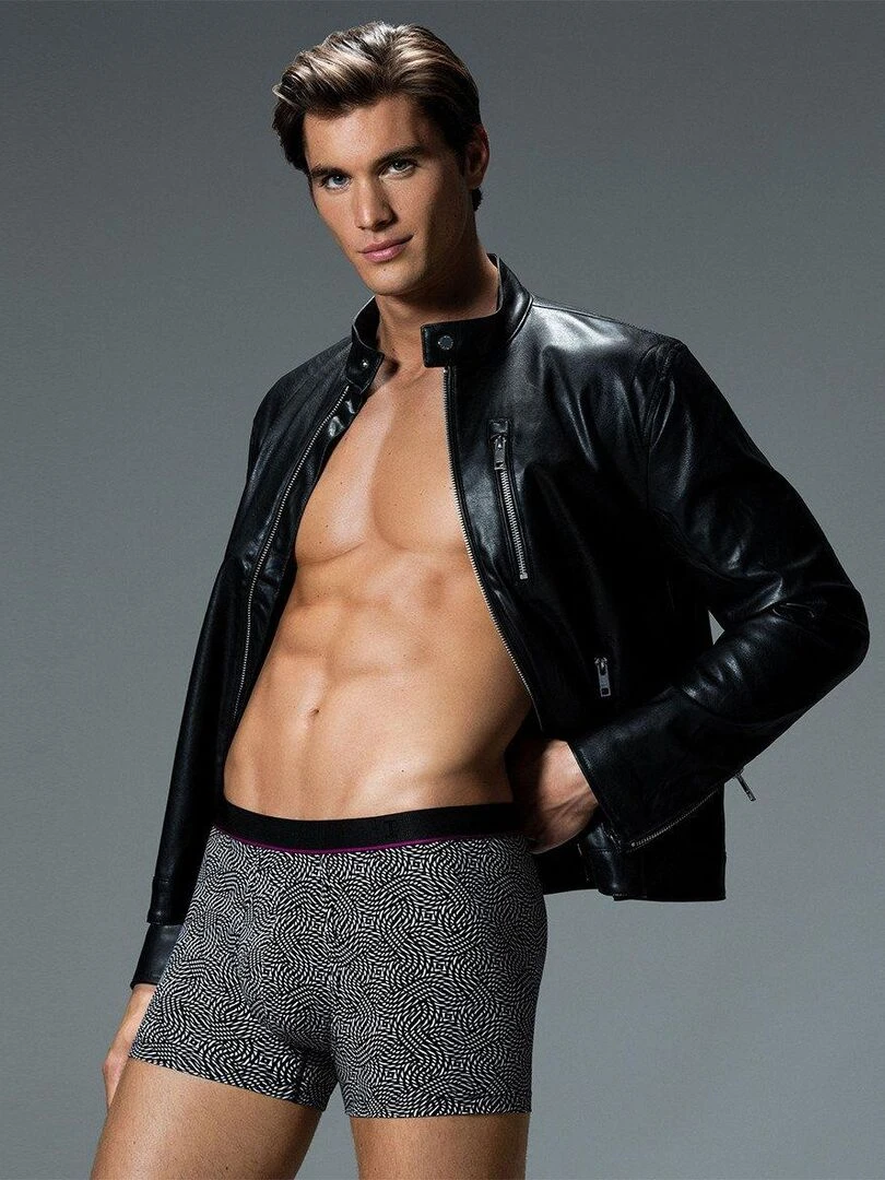 Boxer imprimé fantaisie en lyocell I am Incredible   Noir