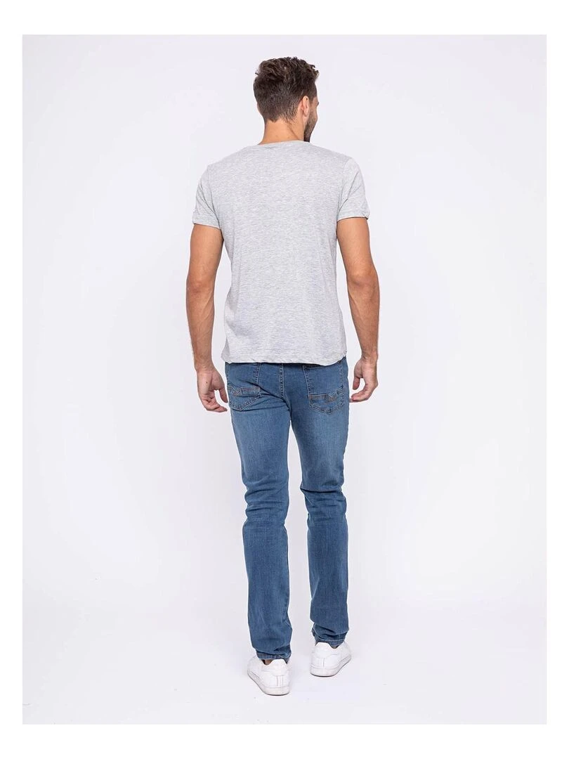 T shirt col rond pur coton organique JOSH   Gris chiné